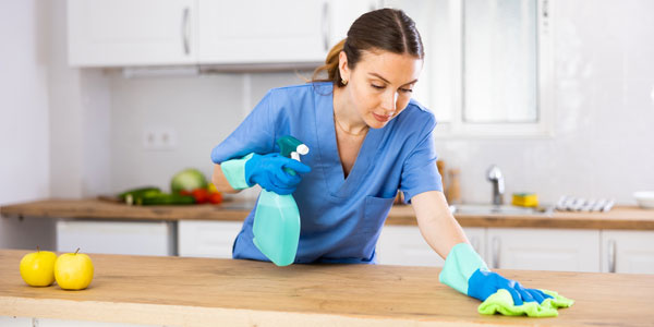 Picture of a private domestic cleaner working in a client's home