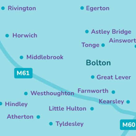 Map of Bolton and the surrounding area local area